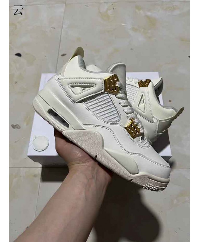 Air Jordan 4 Metallic Gold Basketball Shoes